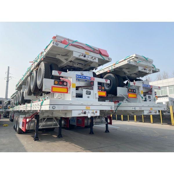 Truck Trailer 60Tons Side Dumper Semi Trailer with 28t Heavy Duty Landing Gear