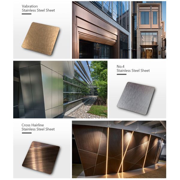 El borde del molino cepilló la hoja de acero inoxidable 0,7 milímetros de metal magnífico para el restaurante del hotel