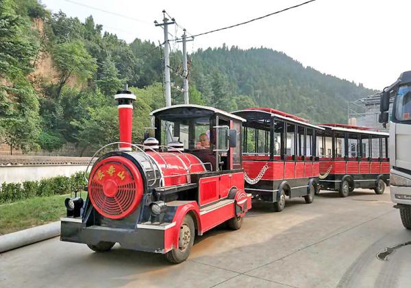 Professional Tourist Trackless Kiddie Train 42 Seat  Steel Passenger Car Frame