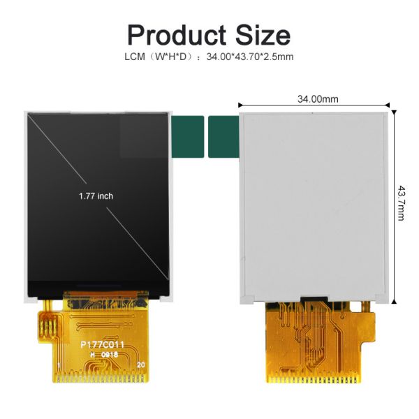 Polcd 1,77-дюймовый дисплей Tft 128*160 Color 262K Rgb Lcd обычно черный