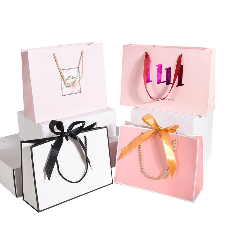Custom Printed Logo Luxury Clothing Packaging Paper Bags for Boutique Gift US Currency