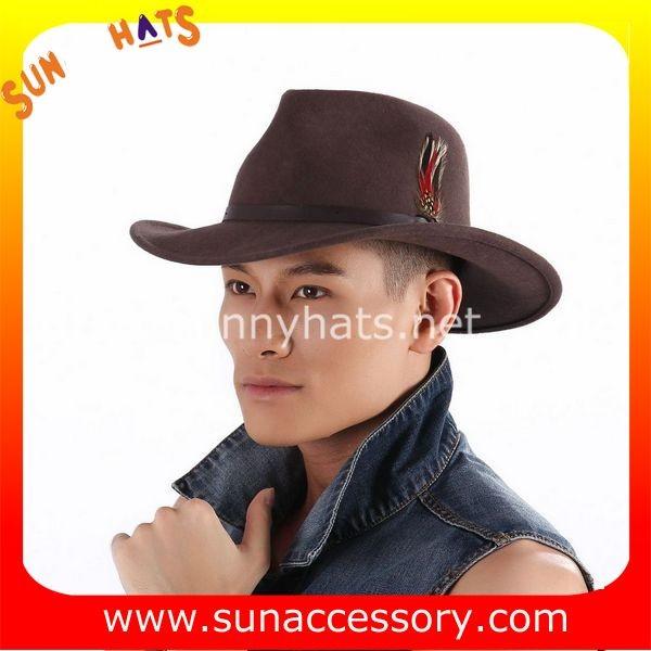 2050373 Sun Accessory customized  winter wool felt fashion style cowboy  hats  ,unisex hats and caps wholesaling