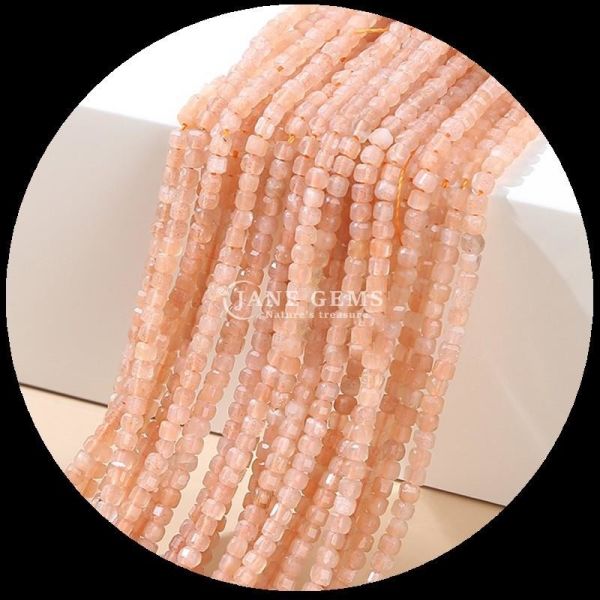 Естественный камень Полированные бусины Драгоценные камни Квадратная кубическая форма Фторит лабрадорит Мини-слабые бусины для браслетов / ожерелий