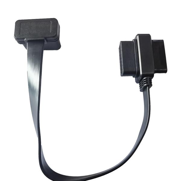 T Type Flat OBDII Diagnostic Cable J1962 16 Pin Male To Female Length 30cm