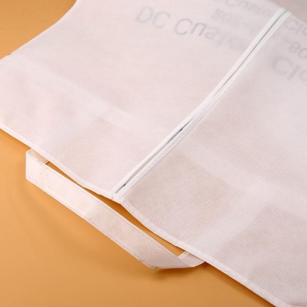 White Non Woven Shopping Bag For Garment Dress Customized Logo