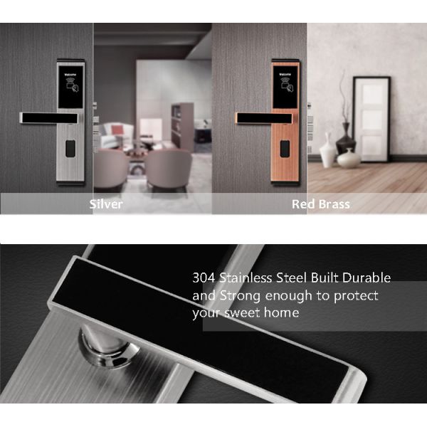 Durée futée de batterie d'acier inoxydable de serrure de carte principale de RFID longue pour l'appartement