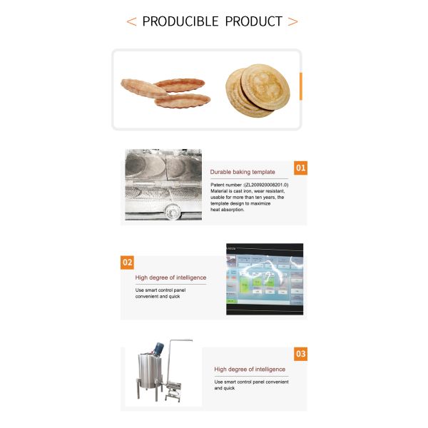 Производственная линия печенья вафли нержавеющей стали автоматическая для фабрики еды