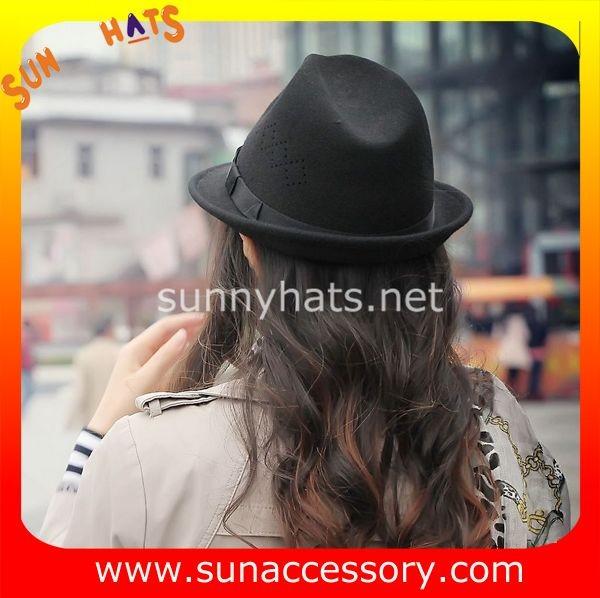 5780351 Sun Accessory customized  winner  fashion 100% wool felt fedora hats, unisex hats and caps wholesaling