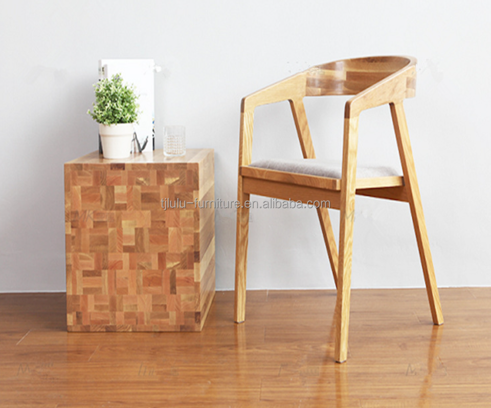 Silla de madera natural/de nuez moderna, sencilla para el hogar, comedor, bar, silla de cuero de PU para la venta