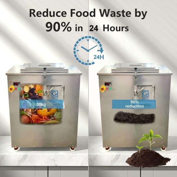 TOGO 30 kg Capacity Kitchen Waste Composting Machine with 21-24 Hours Processing and Stainless Steel Construction