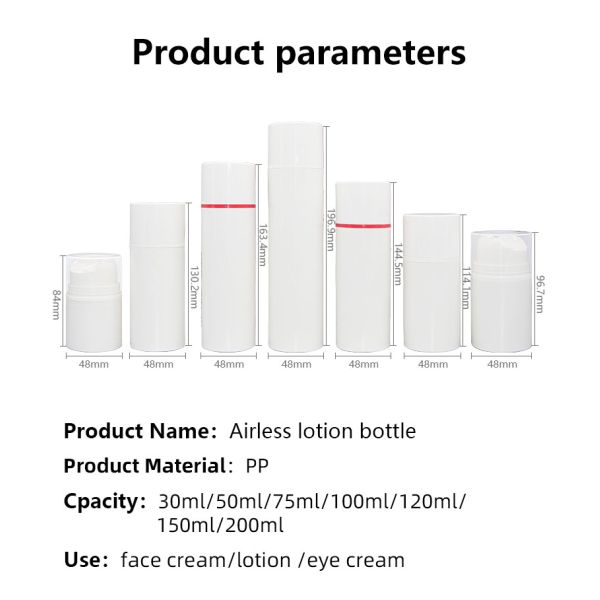бутылка 50ml 100ml 150ml PP безвоздушная с насосом распределителя