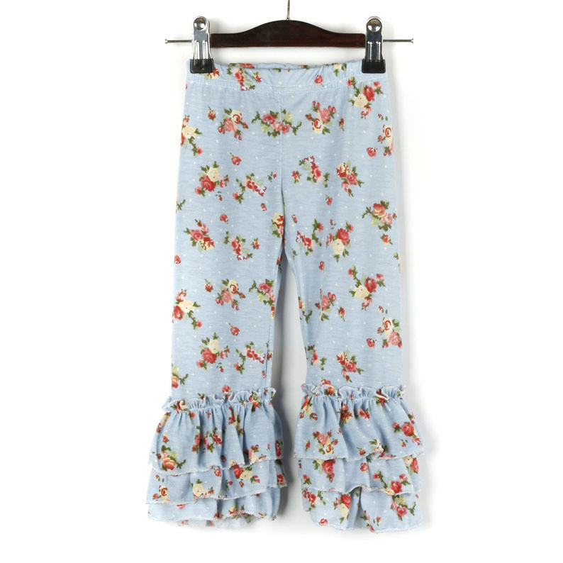 Summer Long Lace Children'S Casual Trousers Skin Friendly Floral Flare Pants Outfit