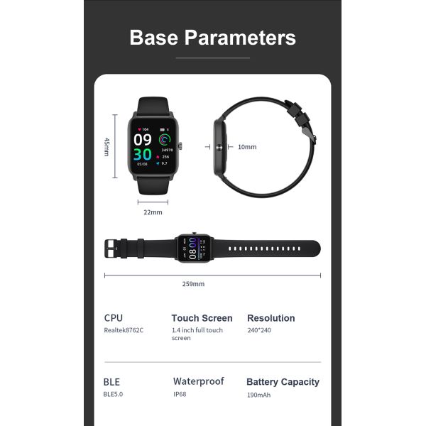Калории следа сна браслета тарифа сердца полноэкранного касания 240*240 умные