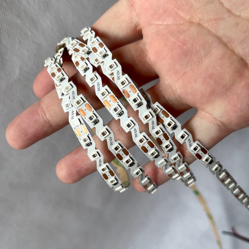 Red Color 2835 Flexible Smd Led Strip 120led/m With Zigzag 3m Adhesive Tape
