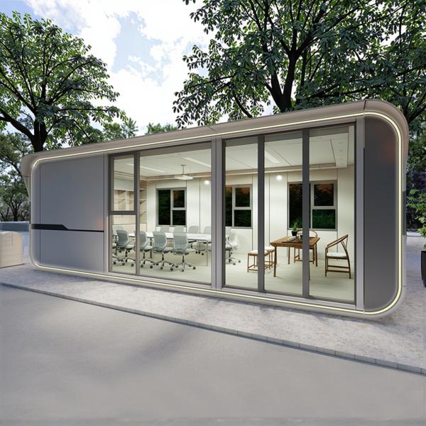 LED Lights Customizable Design Prefabricated Capsule Office for Mobile Module Housing