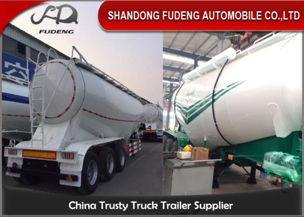 3 Axles Bulk cement tanker trailers 45Tons Silo cement carrier steel material
