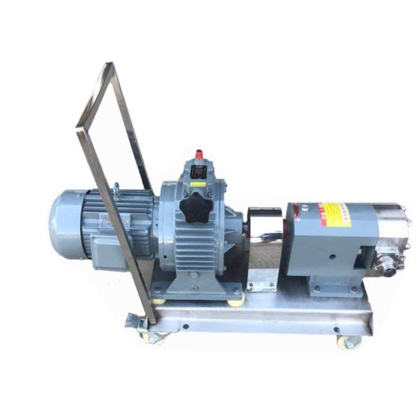 Movable Stainless Steel Lobe Pump , Sanitary Positive Displacement Pump