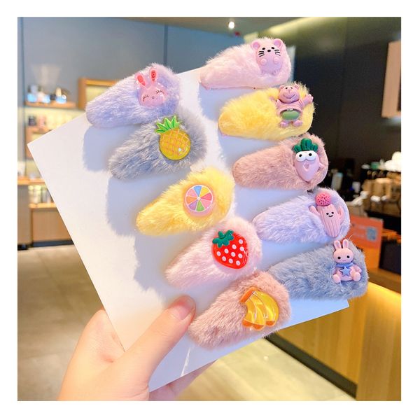 kids plush hair clip Hair accessories Baby cute hair bb hair clip Girl princess hair accessories