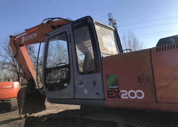 Máquina escavadora EX200/EX200-5 de Hitachi da segunda mão, máquina escavadora hidráulica usada da esteira rolante