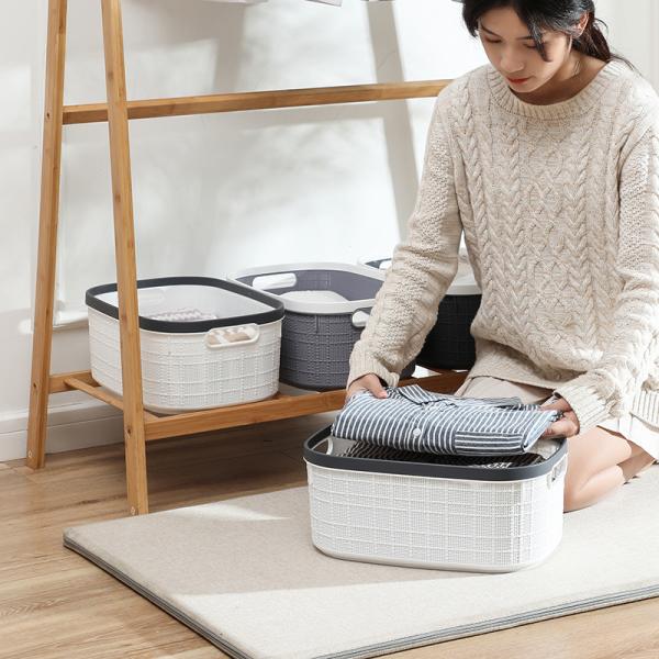 Nordic Plastic Storage Baskets For Shelves Decorative Plastic Storage Bins