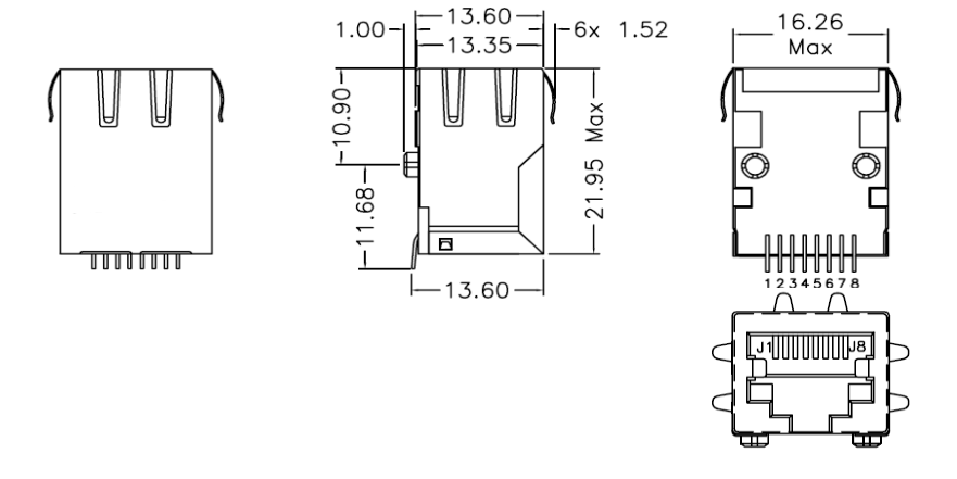 7498011008 поверхностный кабельный соединитель держателя rj45 поднимает домкратом для маршрутизаторов