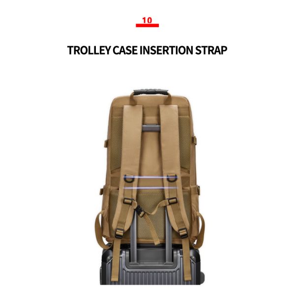 56-77 литров Винтажный холст Ноутбук рюкзак Хаки цвет водонепроницаемость