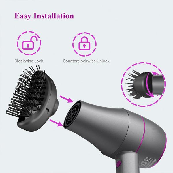 Professional Negative Ion 1800W Powerful AC Motor Gray Nylon Hair Dryer
