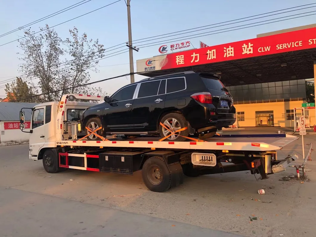 Dongfeng Flatbed Wrecker Truck 3tons 4tons With 3ton Lifting Weight