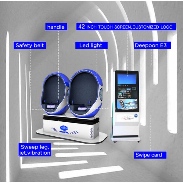 2500w 2 Players VR Egg  Chair VR Cinema For All Ages Customized Logo / Color