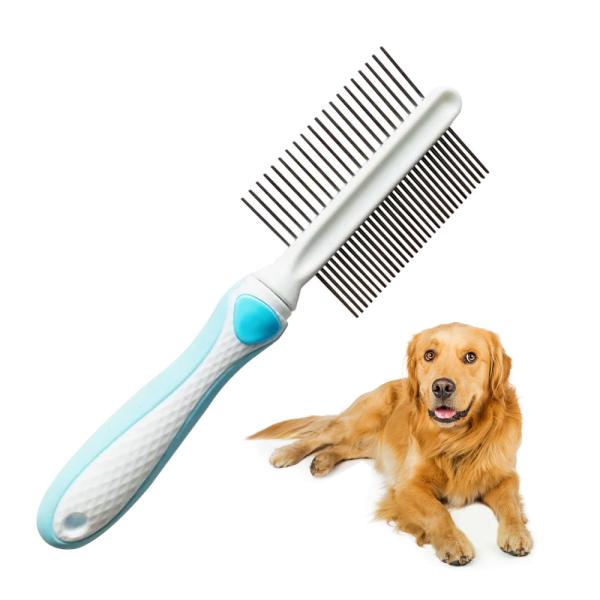 Double Side Row Stainless Steel Pet Grooming Needle Comb Pet Dog Cat Hair Remover