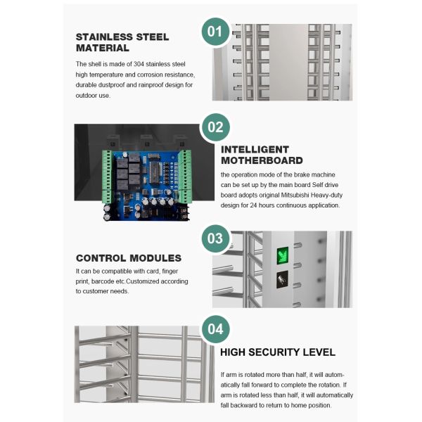 Турникет Би 90 градусов вращая дирекционный с биометрическим читателем карты Рфид отпечатка пальцев
