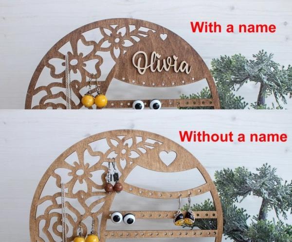 Personalized Wood Jewelry Organizer Earring Holder Wooden Jewelry Storage  Gift for any woman  Jewelry Stand