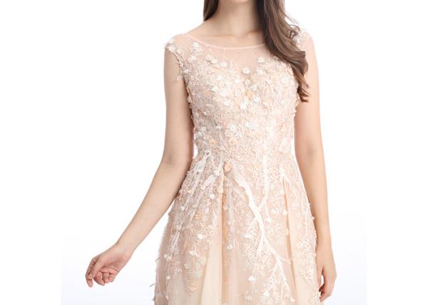 Organza Fabric Champagne Bridesmaid Dresses Long Europe Style Evening Dress