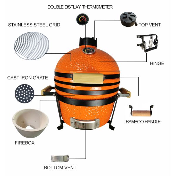 16 Inches Barbecue Asadores Japanese Rotisserie Auplex China Cyprus Stove Tandoor Ceramic Clay Garden Oven Charcoal Kamado Grill
