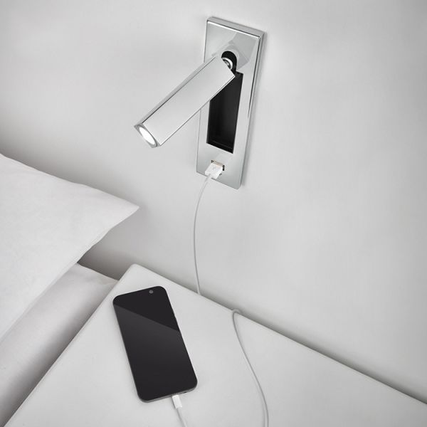 Hotel flat 2.1A 5V USB reading light flexible bedside wall lamp hotel bed headboard study bed wall light bedroom