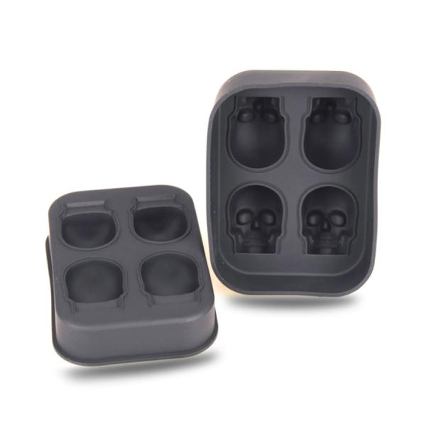 Skull Shape Ice Lattice Silicone Mold Tools Ice Tray Mold 100% Food Grade Material