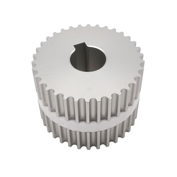 Silver Customisable Synchronous Aluminium Pulley Wheel Custom Machined Parts