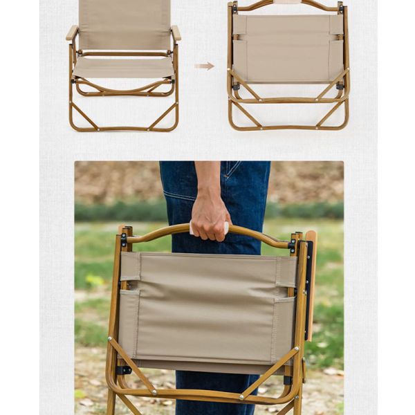 Silla de acampada plegable de aluminio 100kg Capacidad 52x43x62cm