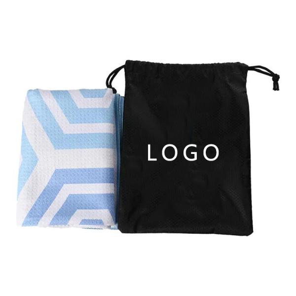 Serviette de plage imprimée en microfibre à séchage rapide, matériau gaufré sans sable pour la natation en plein air, les voyages, la gym, utilisation estivale, tissé imprimé pour le bain