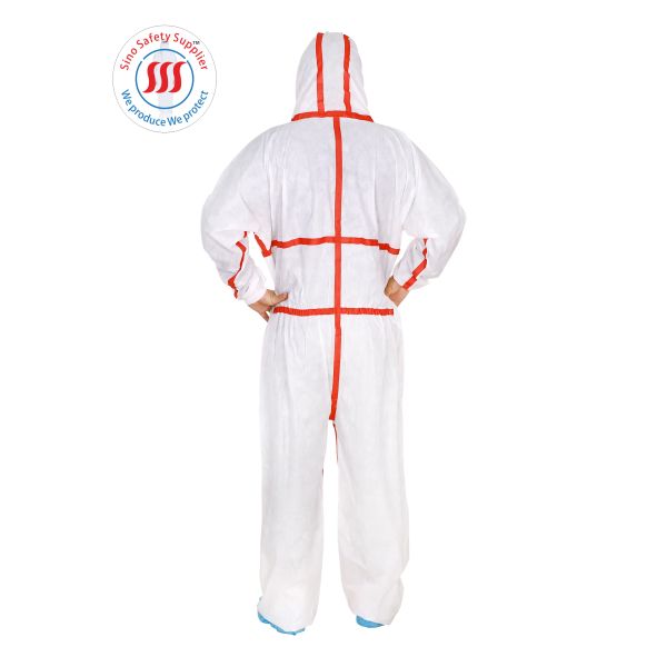 Beekeeper SMS Type 5 6 White Coveralls Disposable With Hood Melt Tape