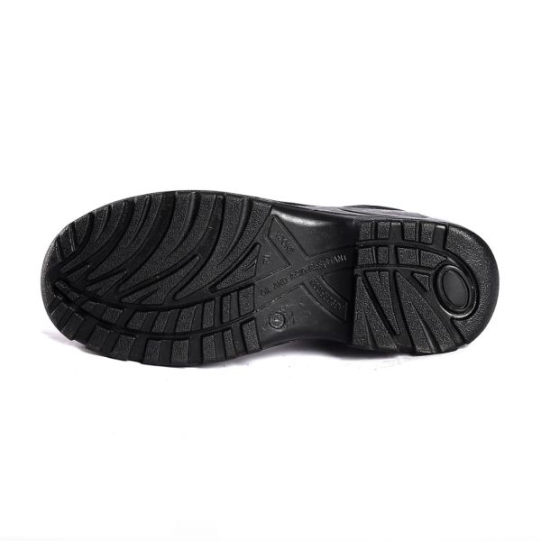 Puncture Resistant Slip Resistant Steel Toe Leather Mesh PU Sole Black Work Boots Safety Shoes