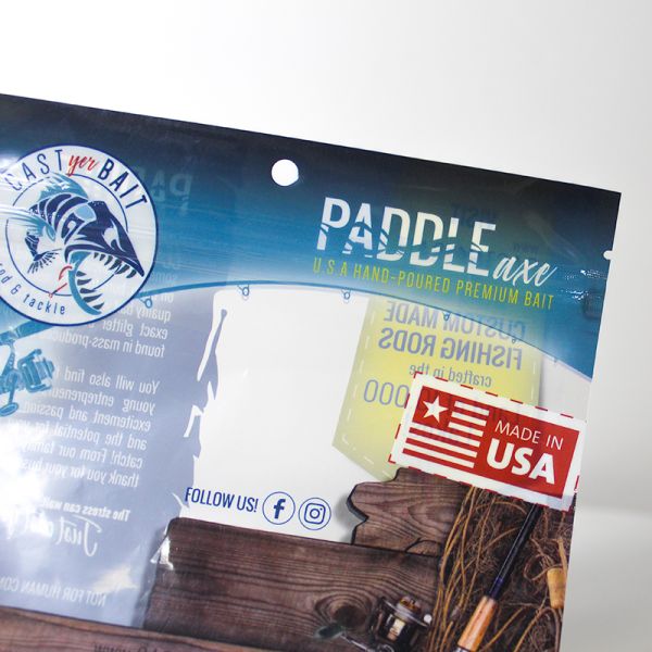 La pesca transparente laminó bolsos plásticos del gusano con el agujero de la suspensión