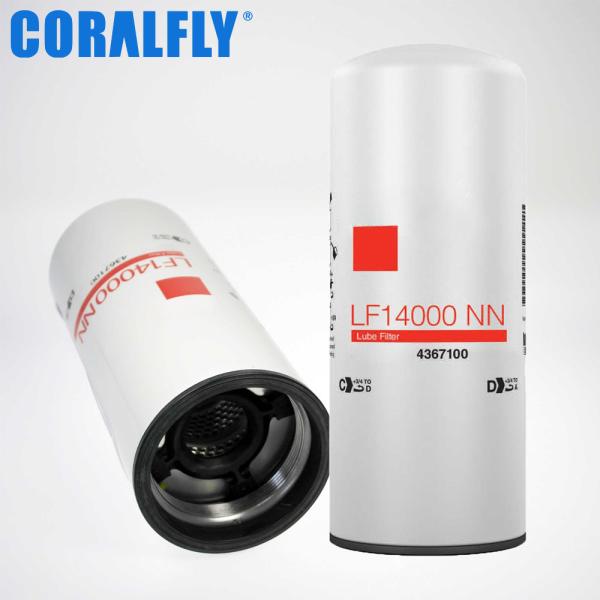 Spin On CORALFLY Oil Filter ISO9001 CORALFLY Lf14000nn Cross Reference