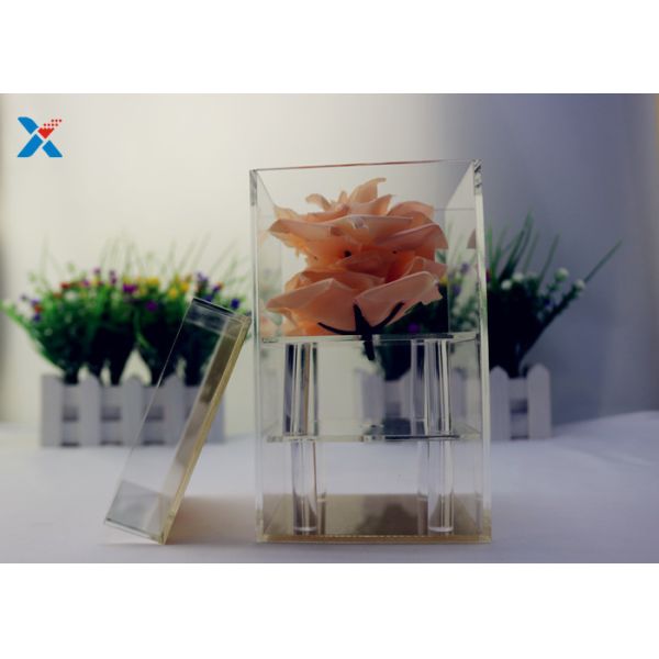 Valentine ' S Fresh Rose Transparent Gift Box , Acrylic Flower Case Chemical Resisdence