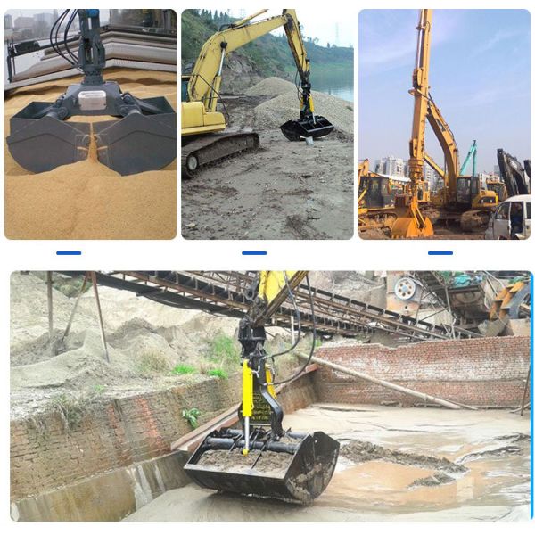 Rotating Excavator Rock Bucket Clamshell Bucket Grab For Pc200 Zx200 Ex210 Pc300