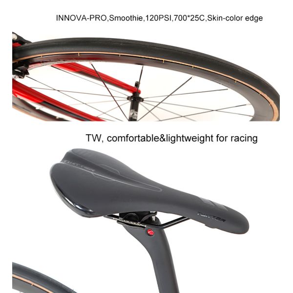 Carbon Fibre Bead Pedal V Brake 22 Speed Road Bike 700c Full Carbon Bicycle for Benefit