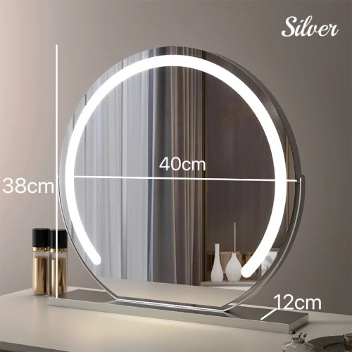15X Magnification Smart Touch Dimmable 3 Modes 360° Rotation LED Round Makeup Vanity Mirror with Lights Mirror(WH-MR-79)