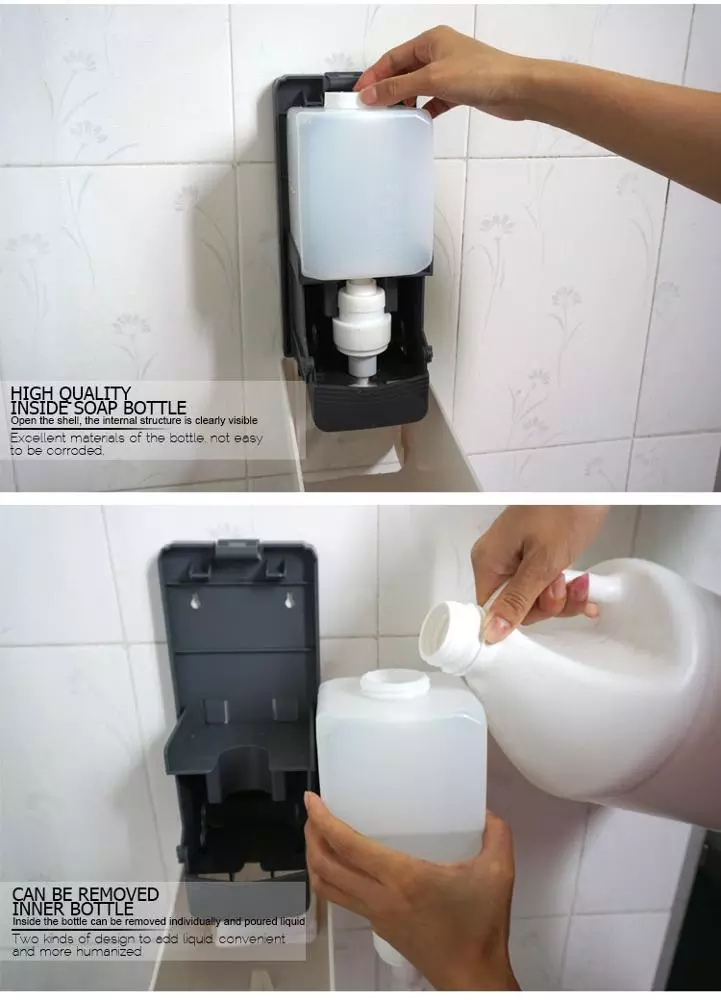 Hotel Bathroom 1000ml Liquid Soap Dispenser Plastic Durable Hand Liquid Shampoo Soap Dispenser