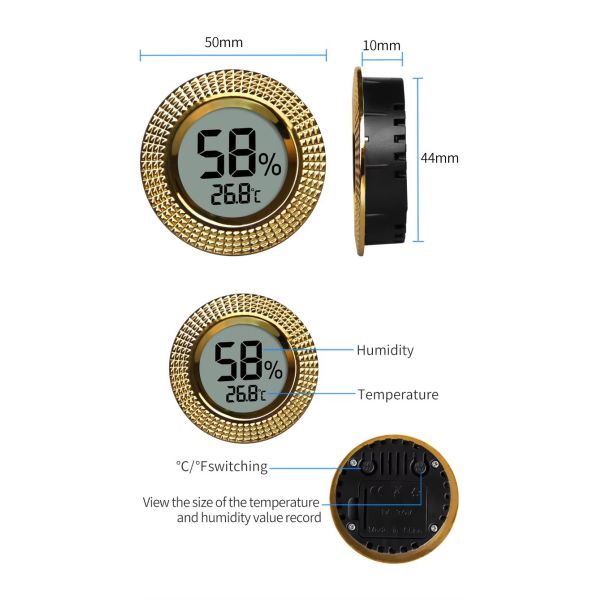 DTH-174 Mini Digital Cigar Thermometer Hygrometer Indoor Room Home Temperature Humidity Gauge Monitor Temperature Sensor