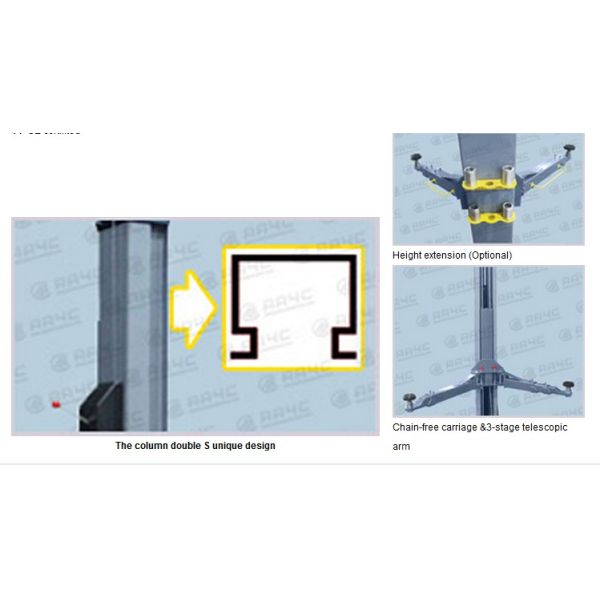 Double S Heavy Duty Portable 2 Post Car Hoist For Home Garage 1900mm